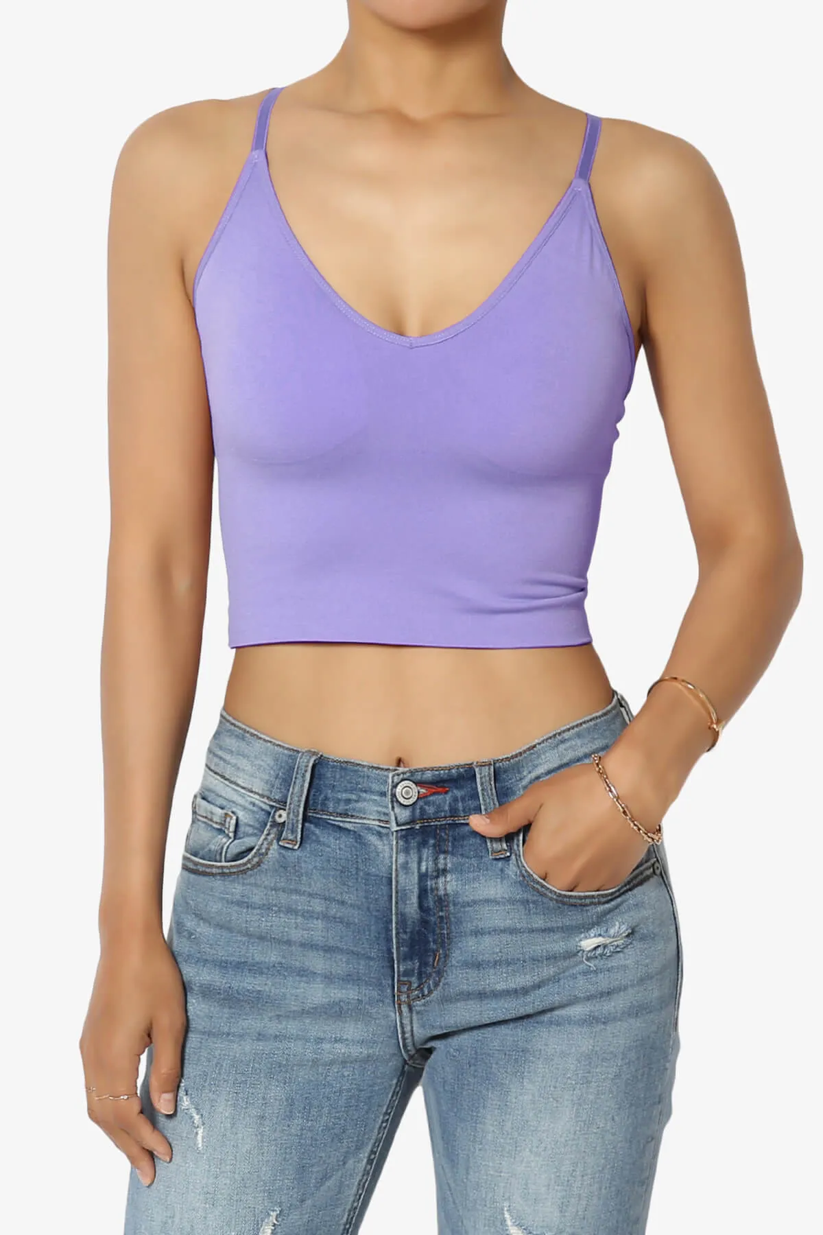 Melena Cross Back Triangle V-Neck Crop Cami