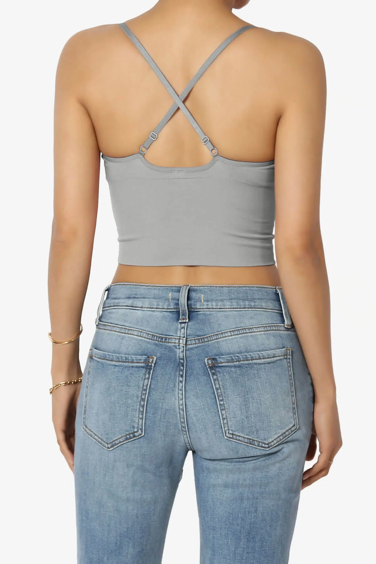 Melena Cross Back Triangle V-Neck Crop Cami