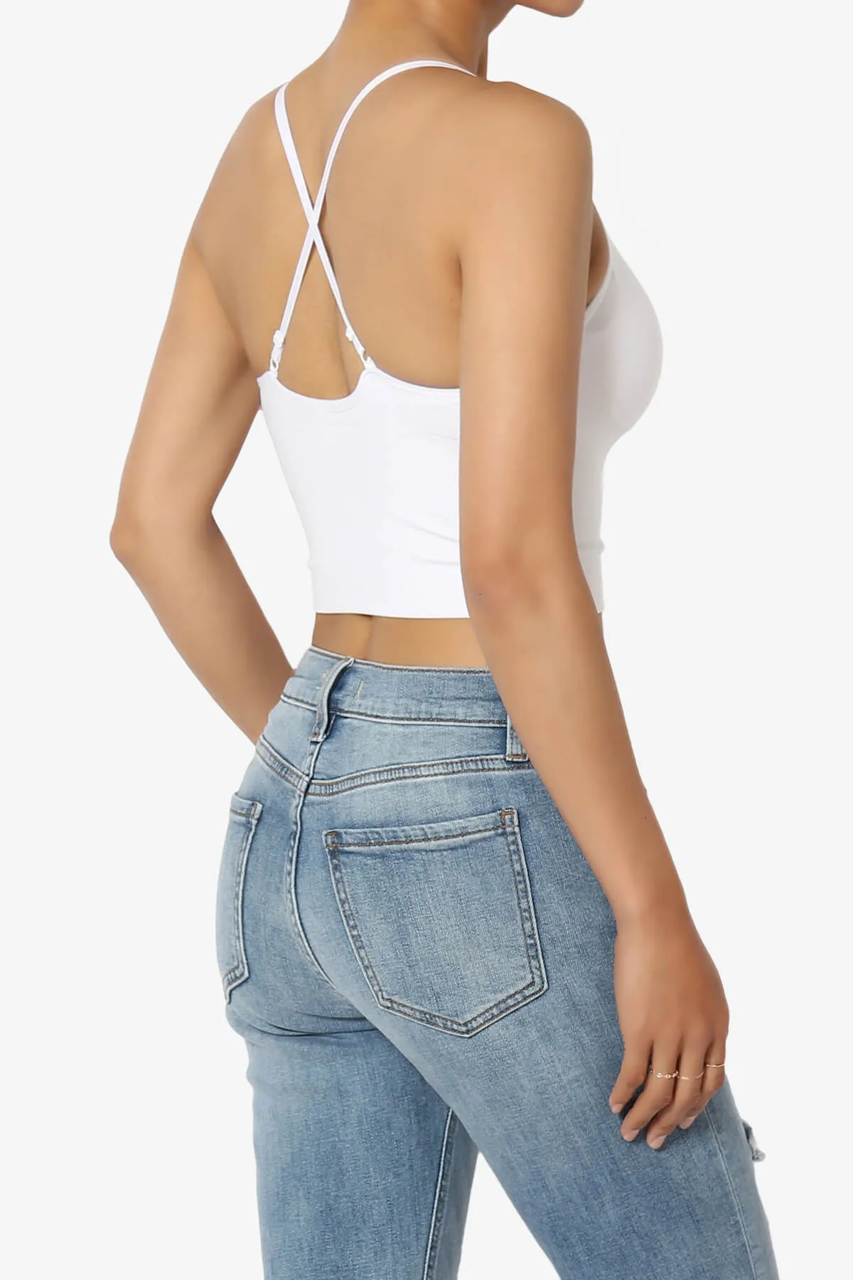 Melena Cross Back Triangle V-Neck Crop Cami