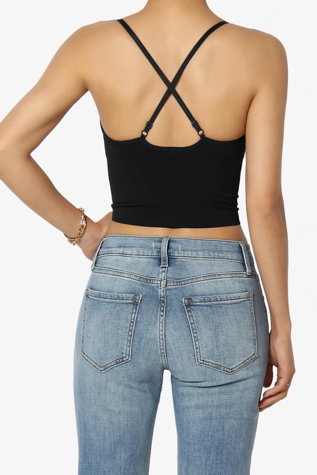 Melena Cross Back Triangle V-Neck Crop Cami