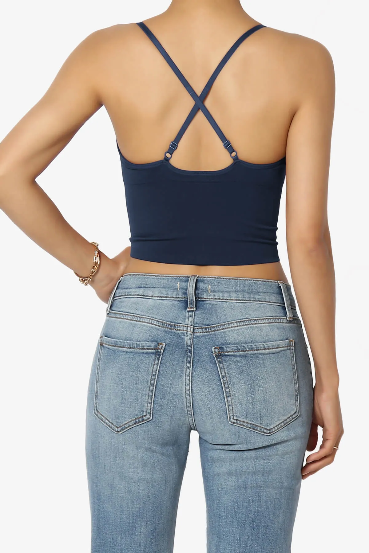 Melena Cross Back Triangle V-Neck Crop Cami