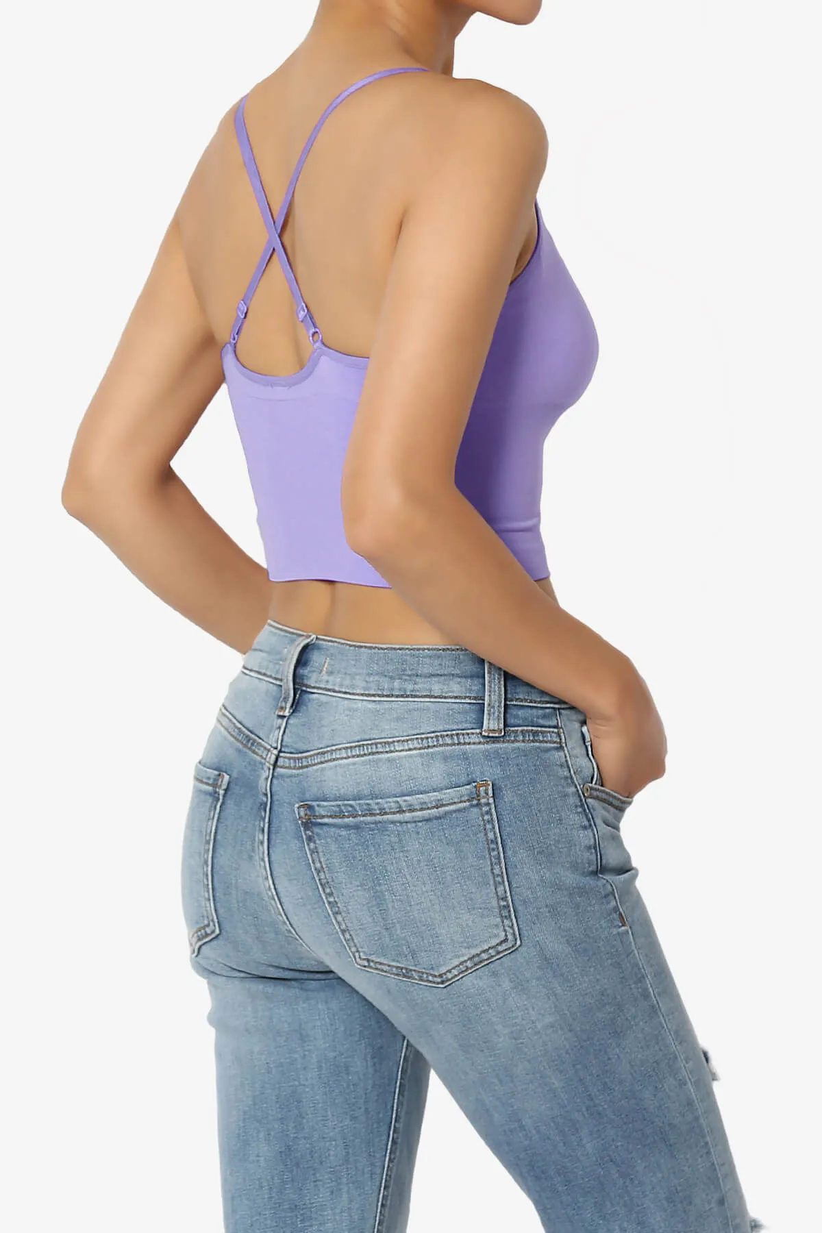 Melena Cross Back Triangle V-Neck Crop Cami