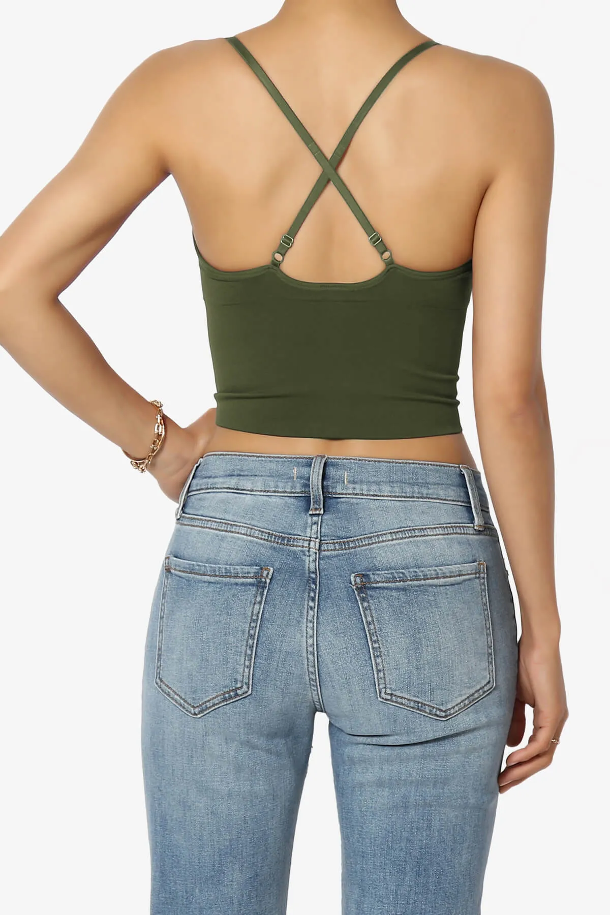 Melena Cross Back Triangle V-Neck Crop Cami