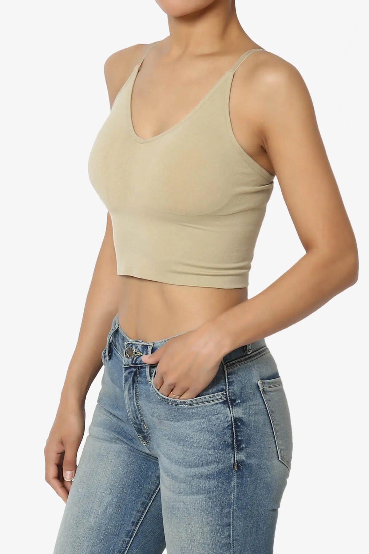 Melena Cross Back Triangle V-Neck Crop Cami