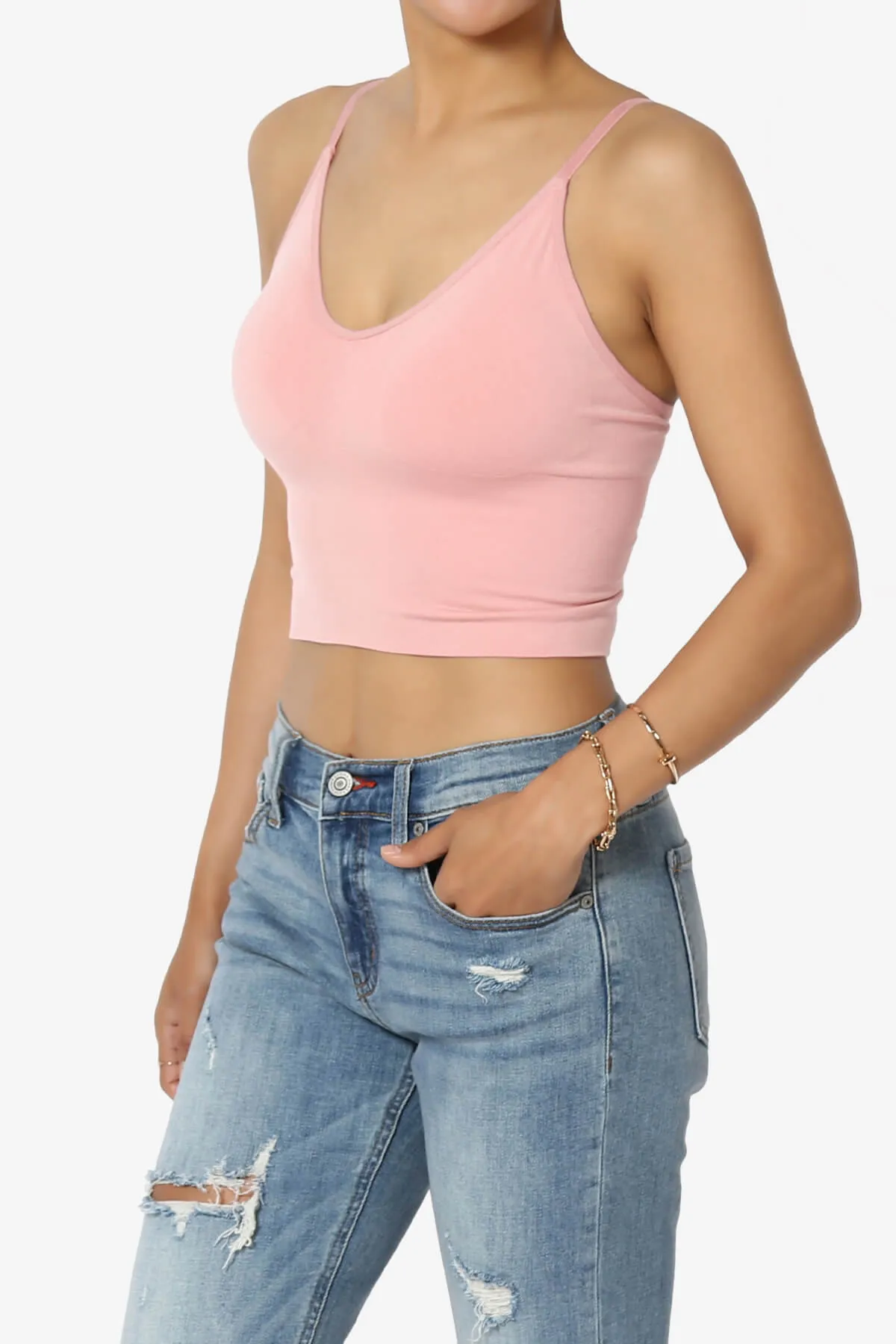Melena Cross Back Triangle V-Neck Crop Cami