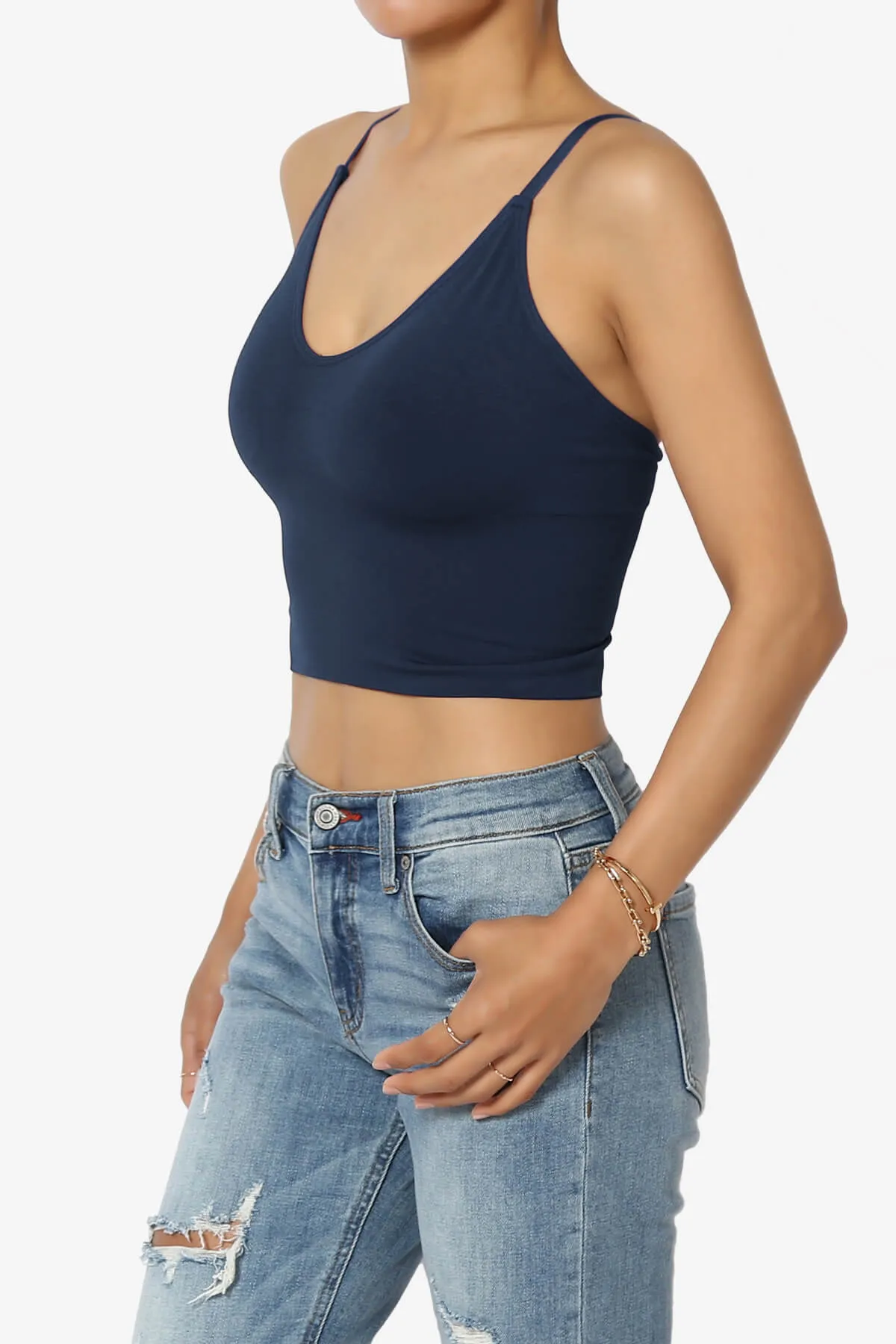 Melena Cross Back Triangle V-Neck Crop Cami