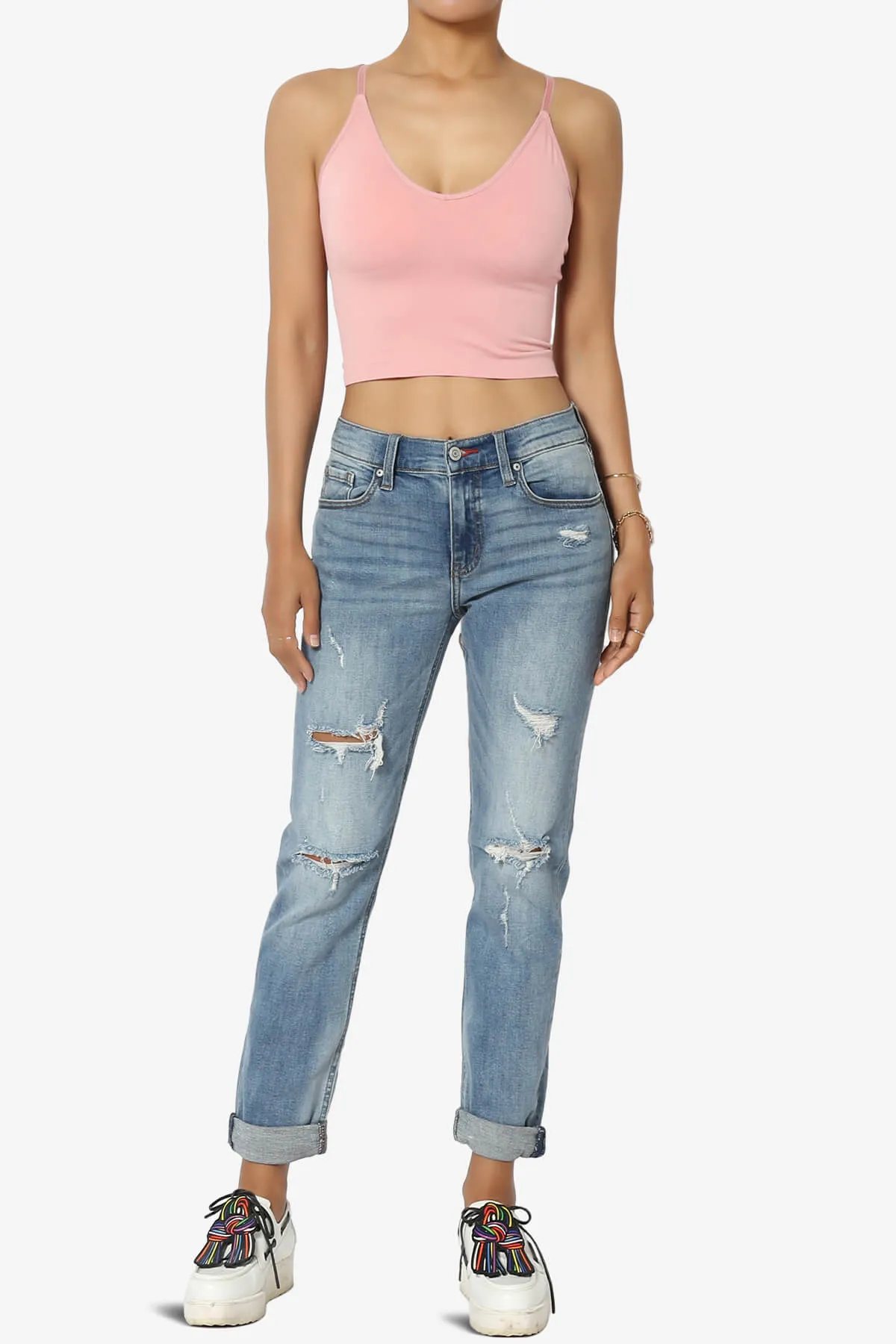Melena Cross Back Triangle V-Neck Crop Cami