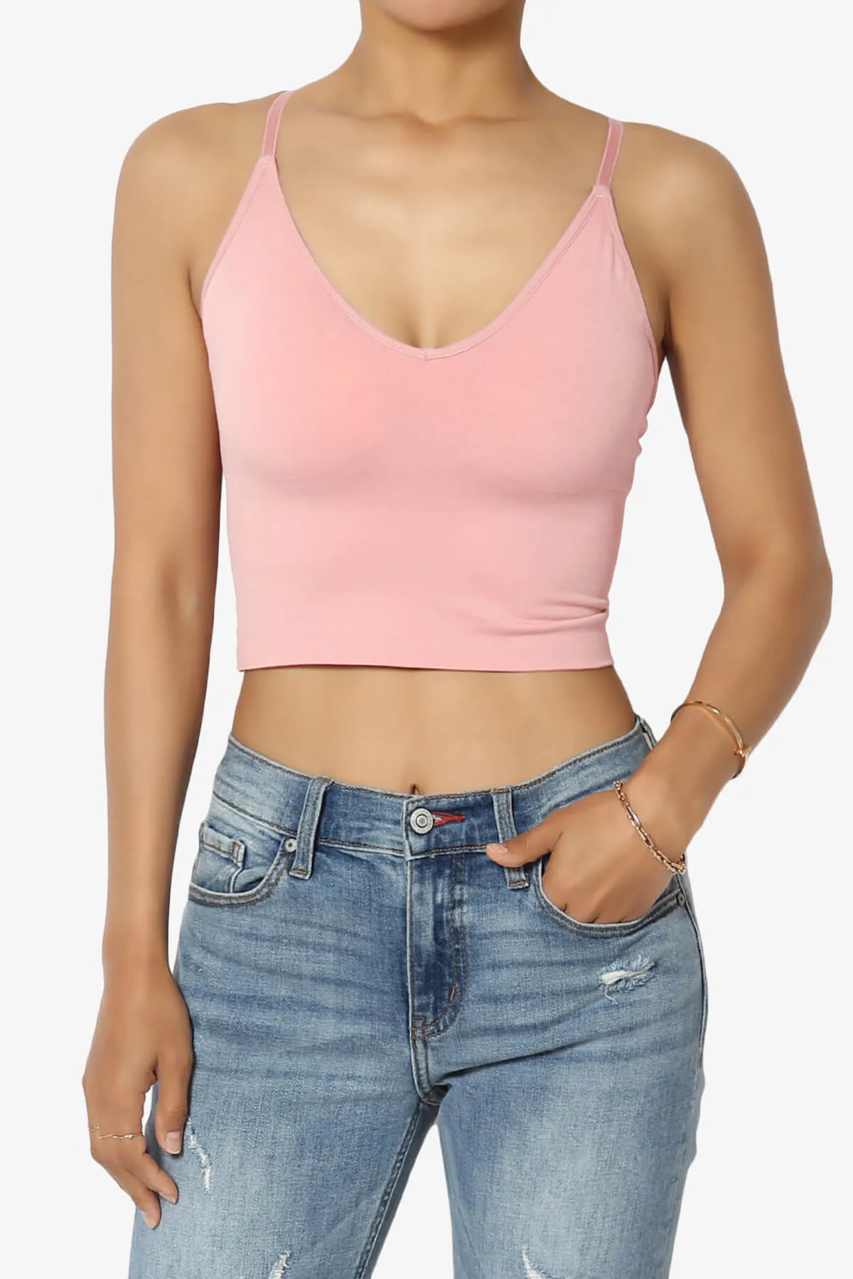 Melena Cross Back Triangle V-Neck Crop Cami