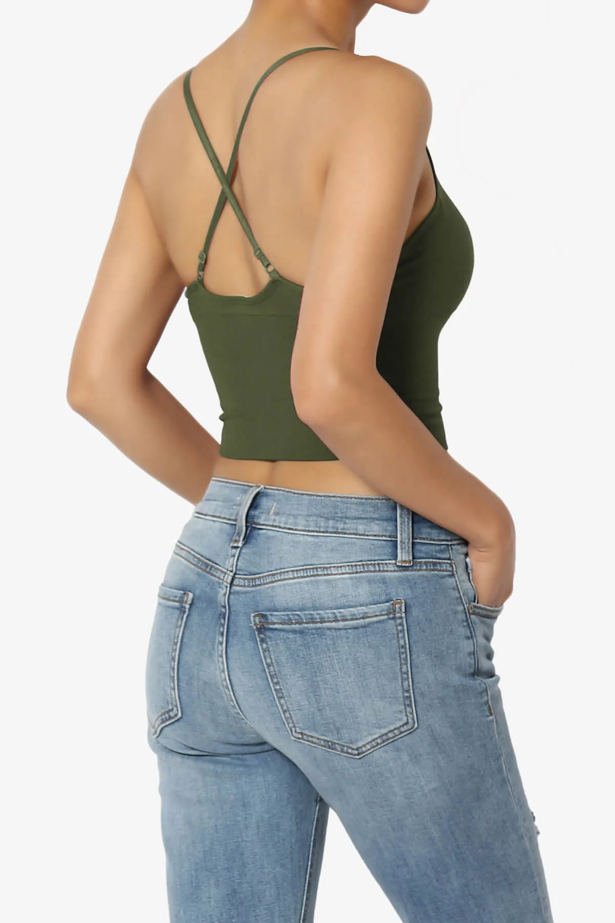 Melena Cross Back Triangle V-Neck Crop Cami