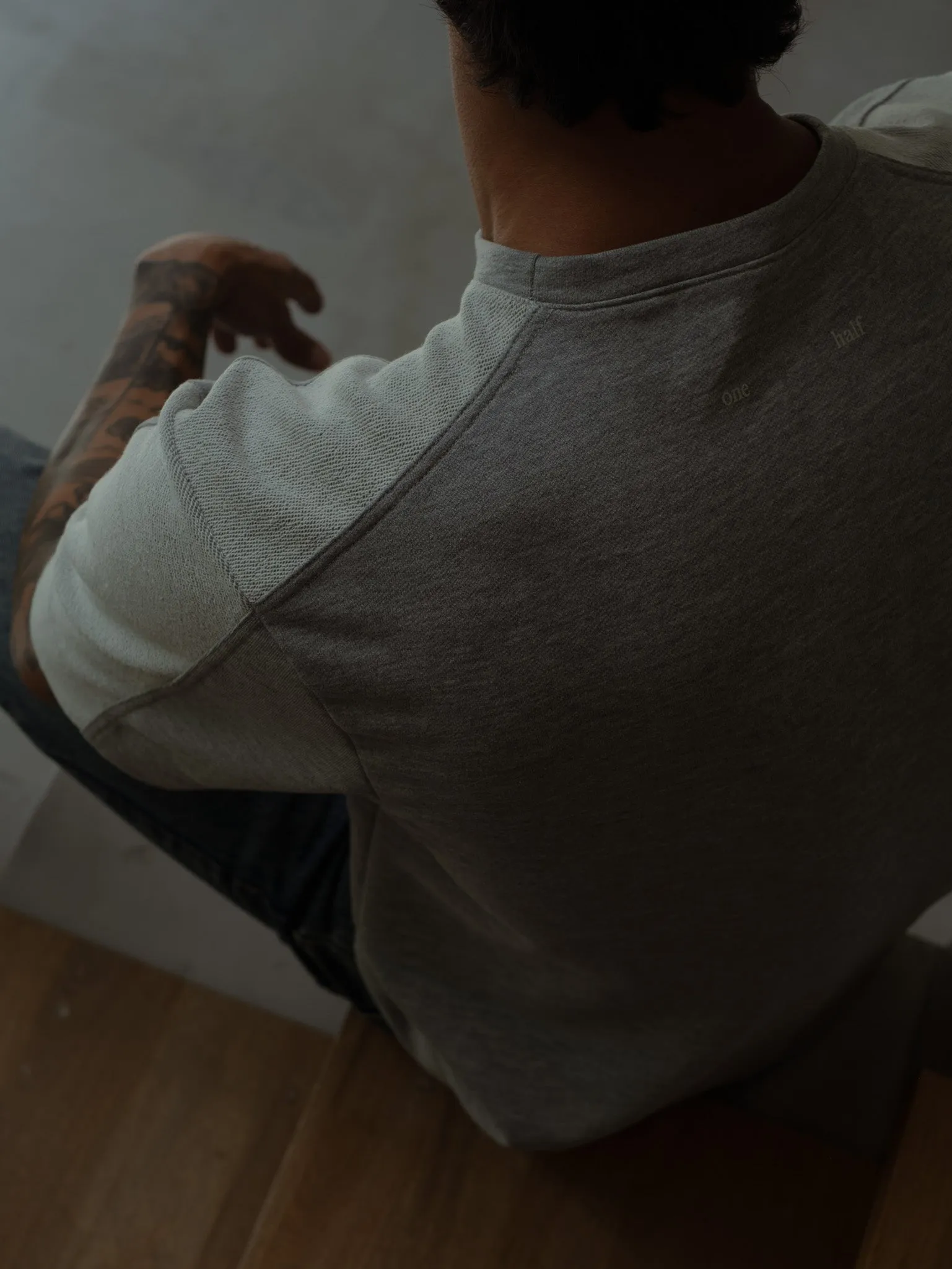 MEN DOUBLE TEXTURE T-SHIRT - GRAY