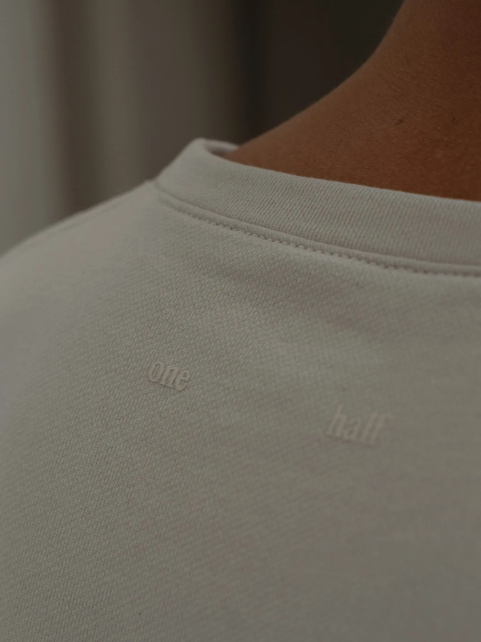 MEN DOUBLE TEXTURE T-SHIRT - LATTE