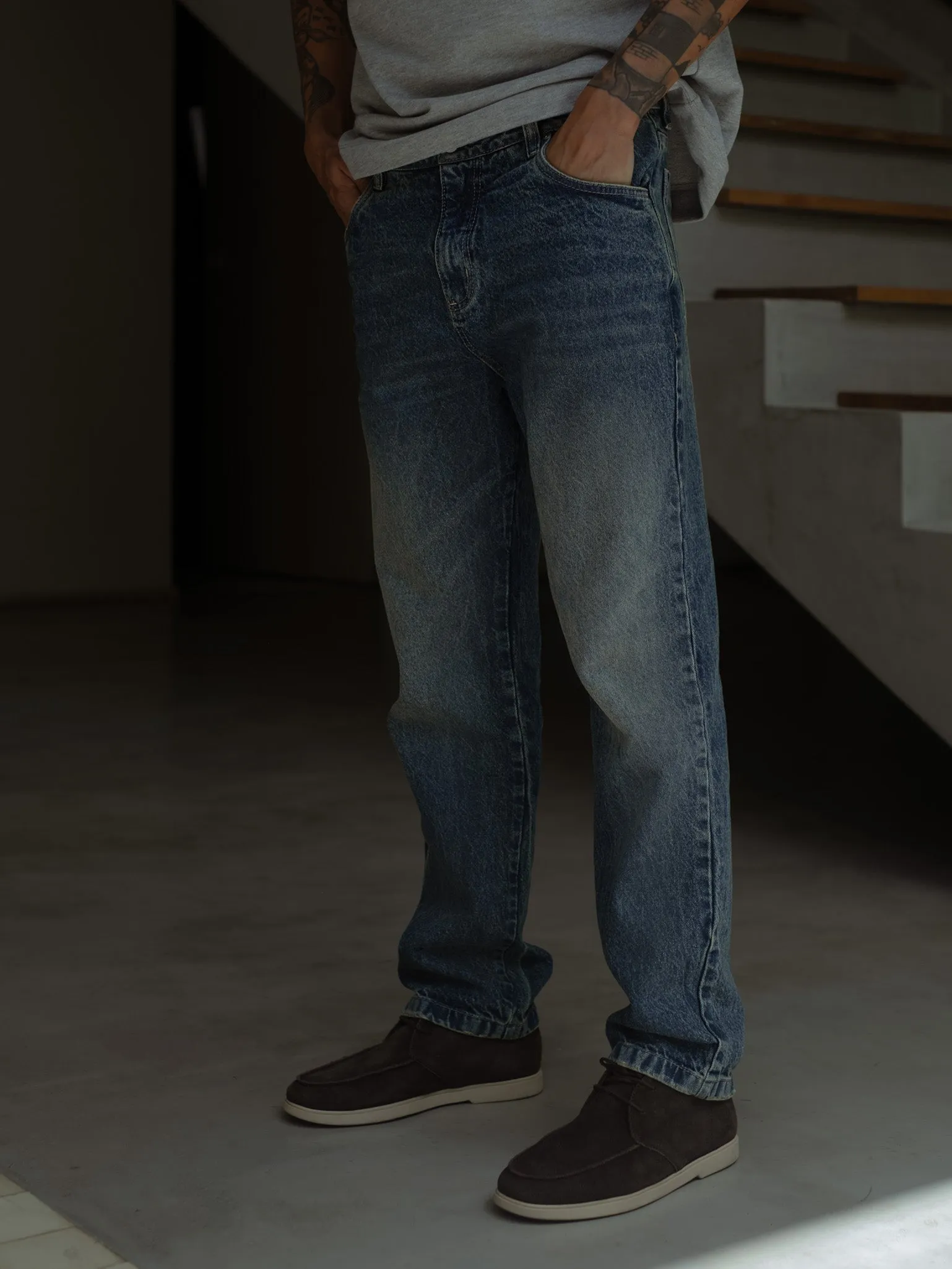 MEN RIGHT FIT JEAN - VINTAGE BLUE 20S