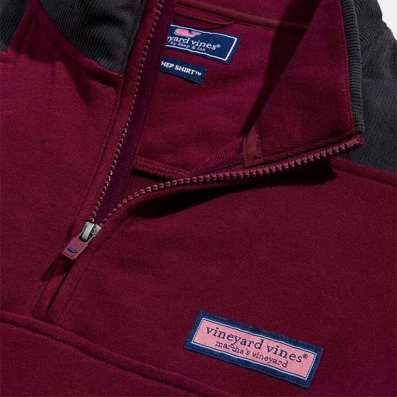Men's Corduroy Shoulder Shep Quarter Zip Pullover