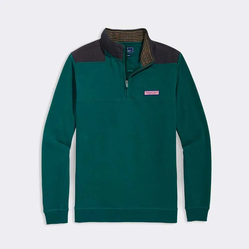 Men's Corduroy Shoulder Shep Quarter Zip Pullover