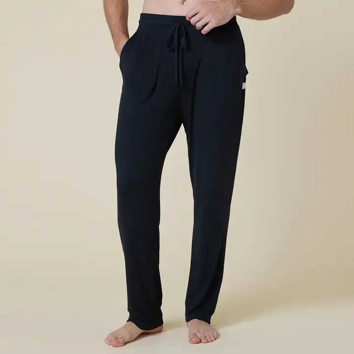Men's Long Sleep Pant in Supremely Soft Ribbed Modal | Black