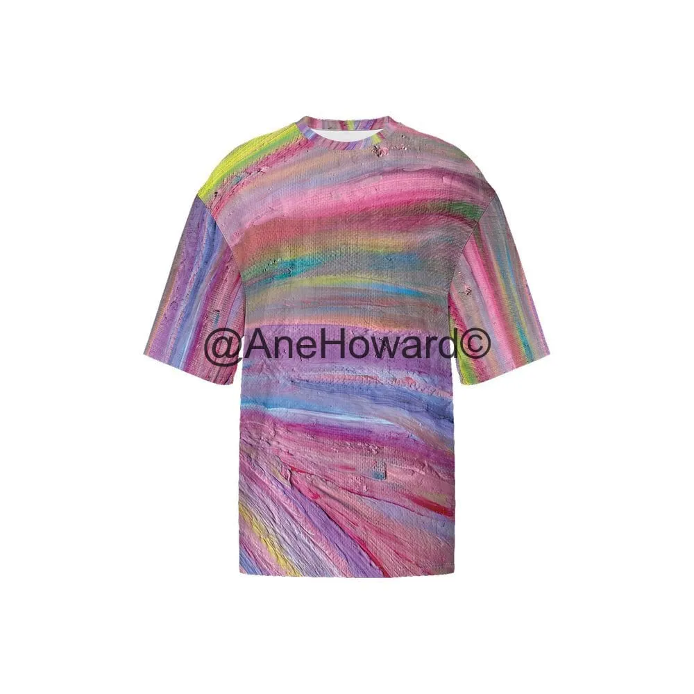Men’s Oversized Short-Sleeve T-Shirt Rainbow Urban Garden