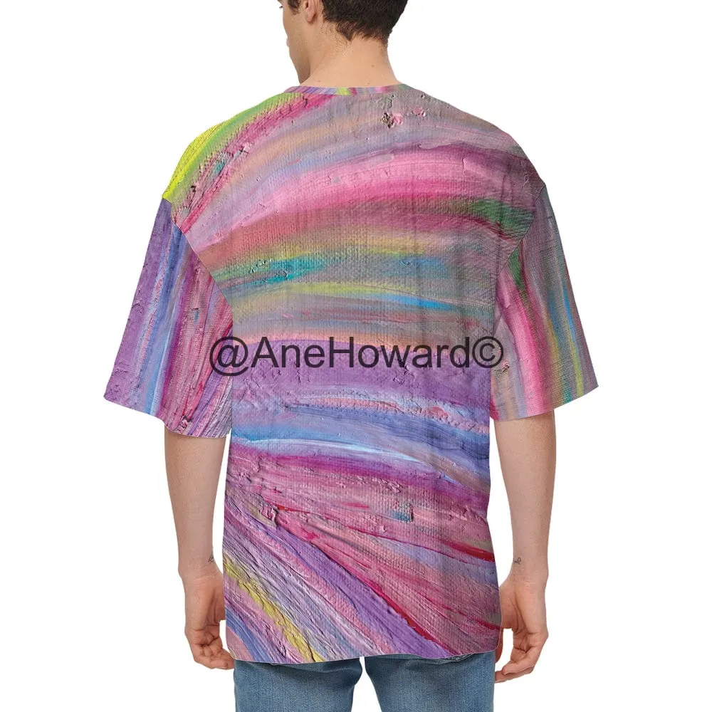 Men’s Oversized Short-Sleeve T-Shirt Rainbow Urban Garden
