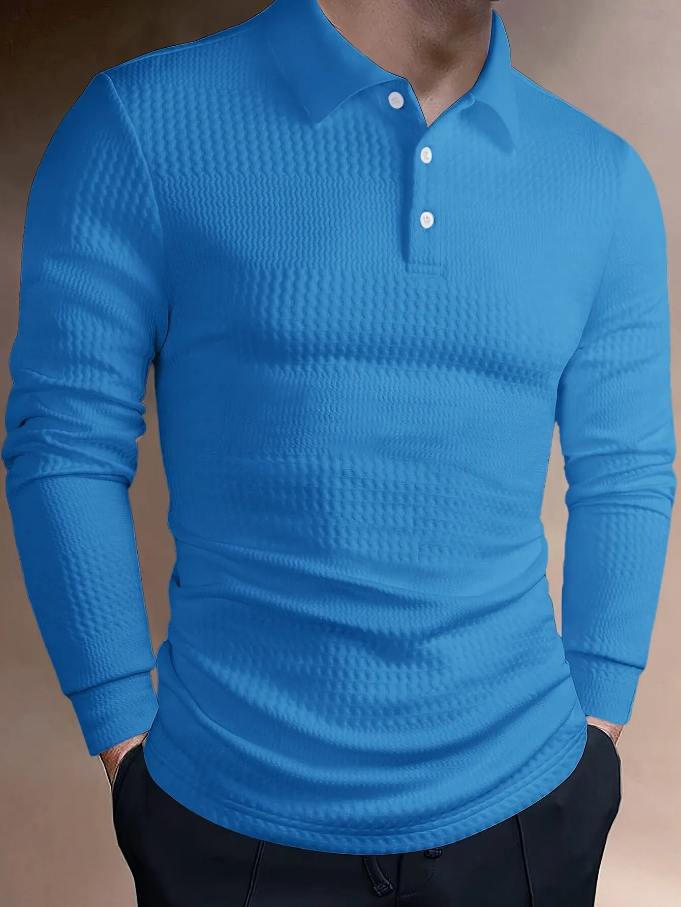 Men's Solid Jacquard Polo T-Shirt for Comfort – Ryan