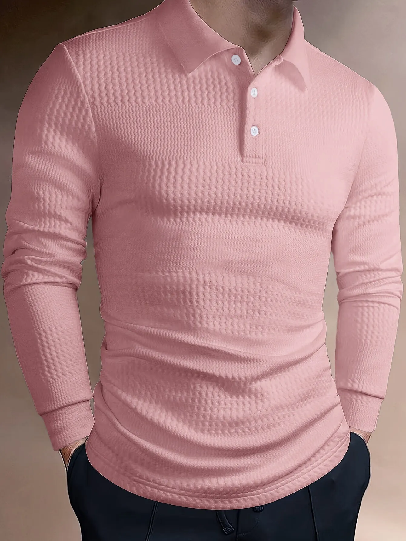 Men's Solid Jacquard Polo T-Shirt for Comfort – Ryan