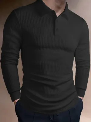 Men's Solid Jacquard Polo T-Shirt for Comfort – Ryan