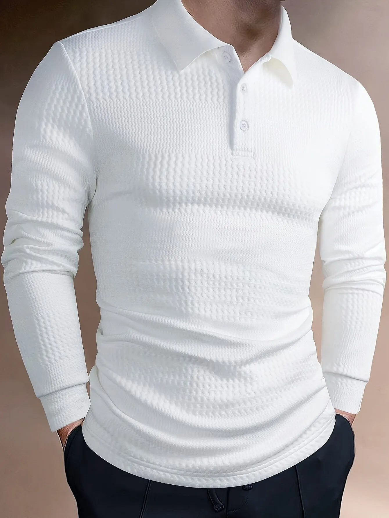 Men's Solid Jacquard Polo T-Shirt for Comfort – Ryan