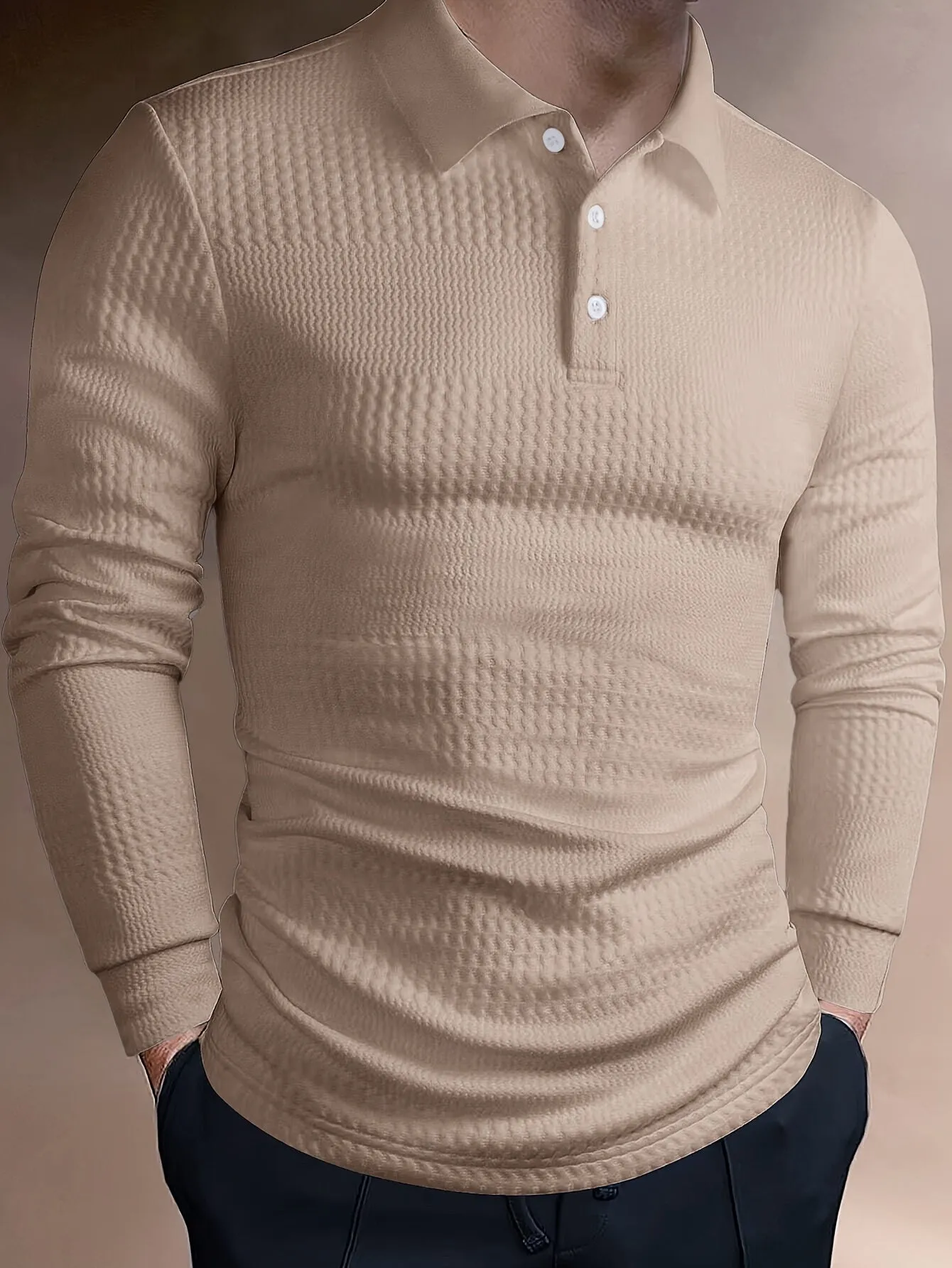 Men's Solid Jacquard Polo T-Shirt for Comfort – Ryan