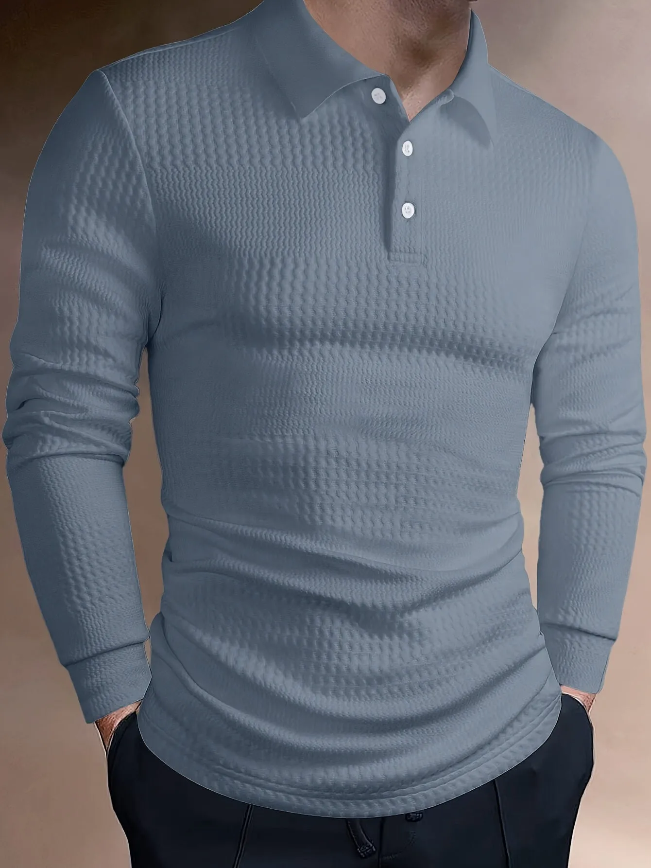 Men's Solid Jacquard Polo T-Shirt for Comfort – Ryan