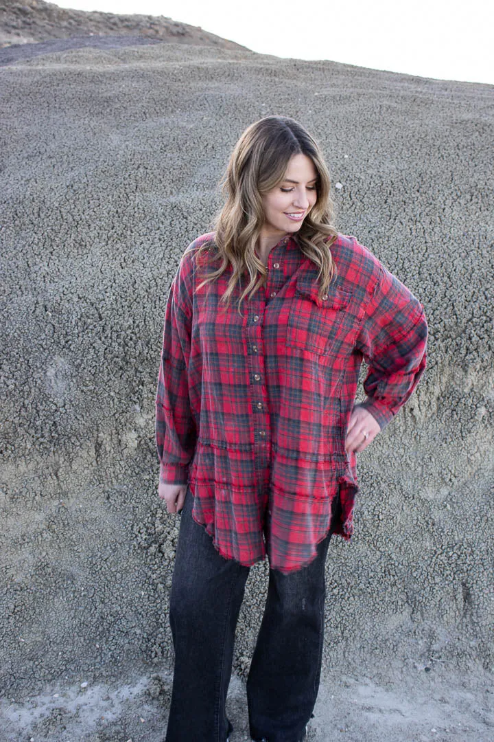 Meredith Mineral Washed Plaid Shirt