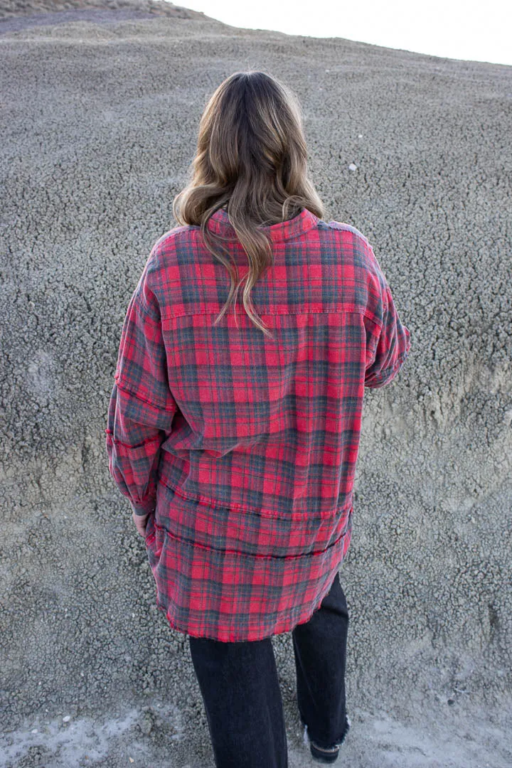 Meredith Mineral Washed Plaid Shirt