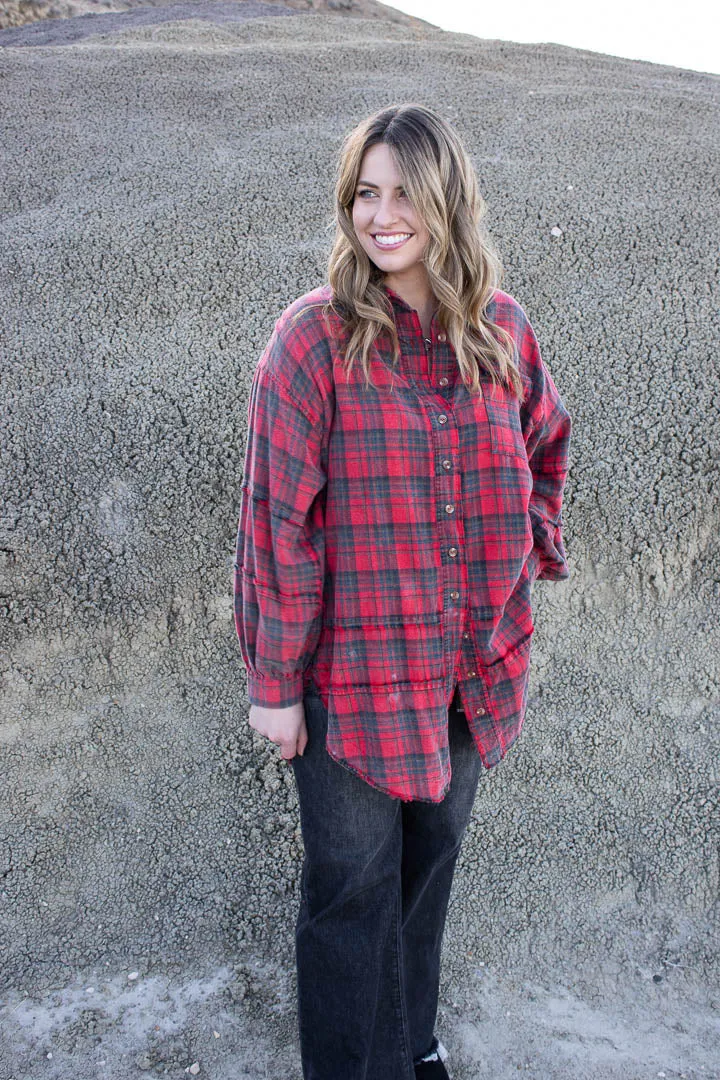 Meredith Mineral Washed Plaid Shirt