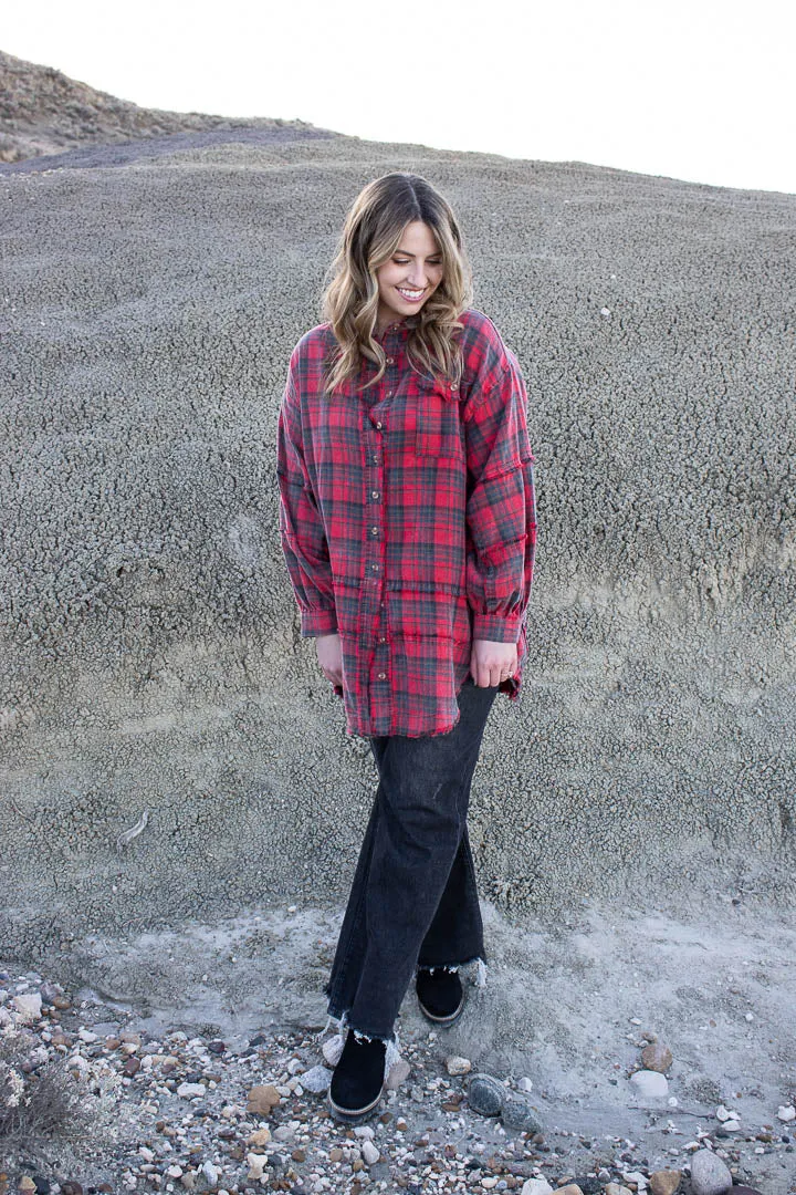 Meredith Mineral Washed Plaid Shirt