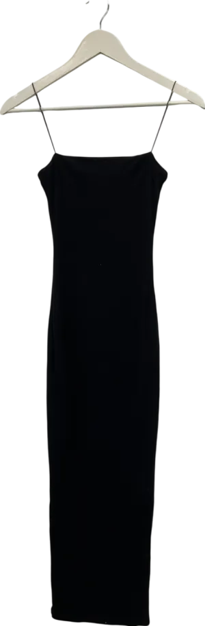 Meshki Black Ribbed Maxi Dress UK S