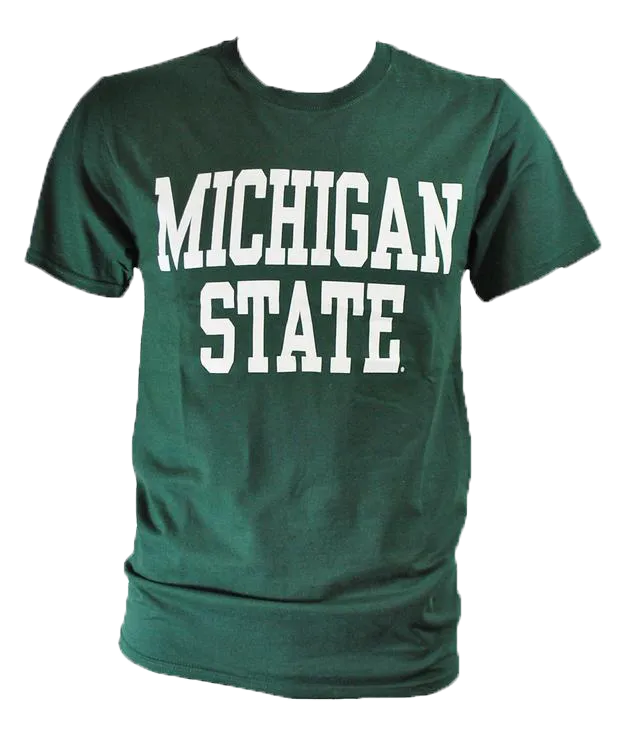 Michigan State University Spartans Block Design T-Shirt - Forest