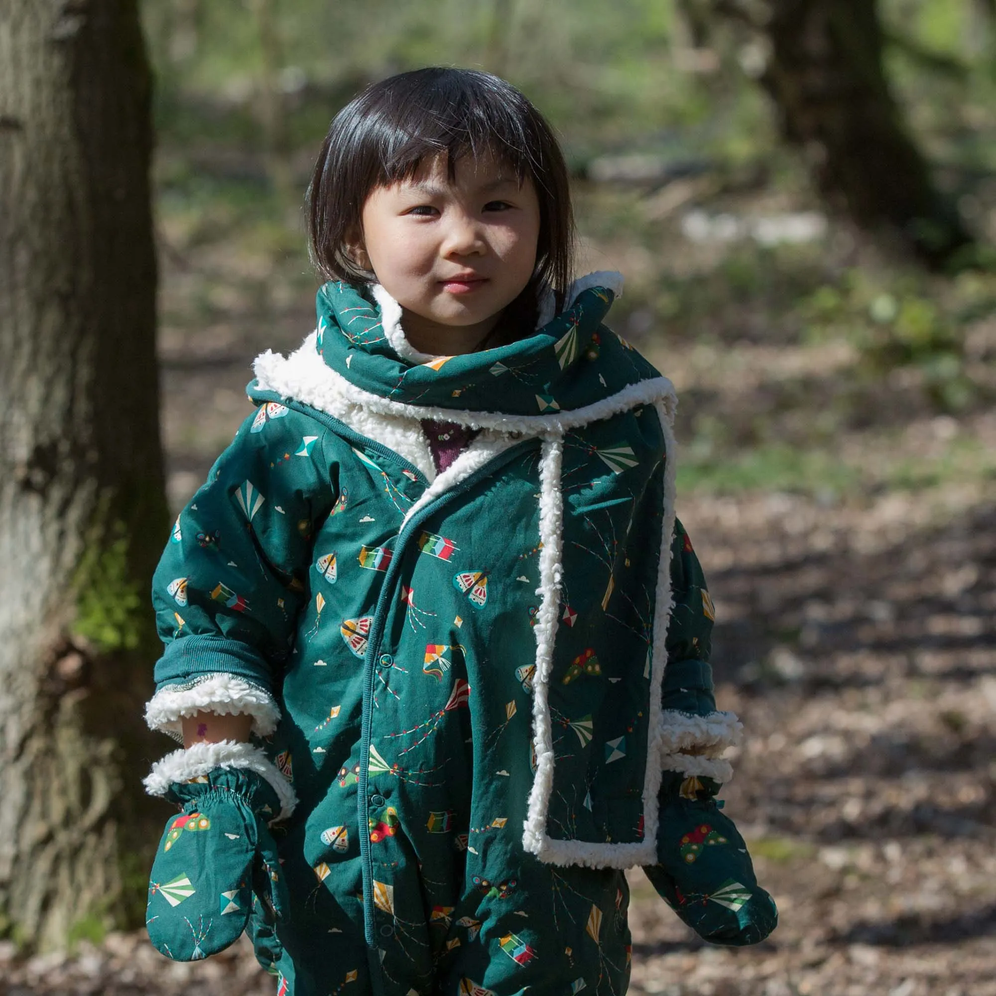 Midnight Kites Green Sherpa Scarf