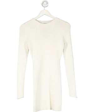 Mimii London Cream Ribbed Knit Long Sleeve Dress UK S