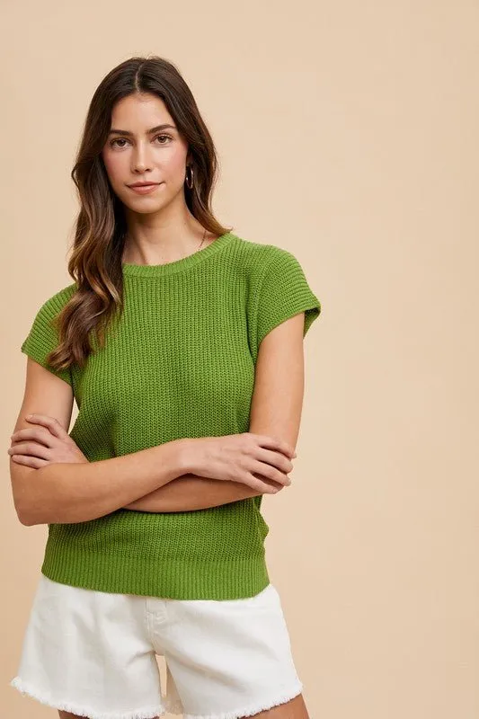 Mindy Short Sleeve Sweater - Moss
