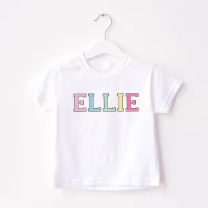 MiniVIP© Personalised Varisty Letters White T-Shirt