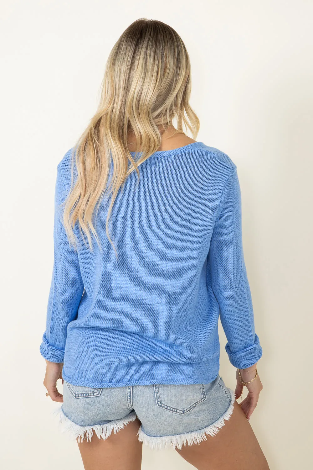 Miracle Beach Sweater for Women in Blue | F126-BLUEIVORY