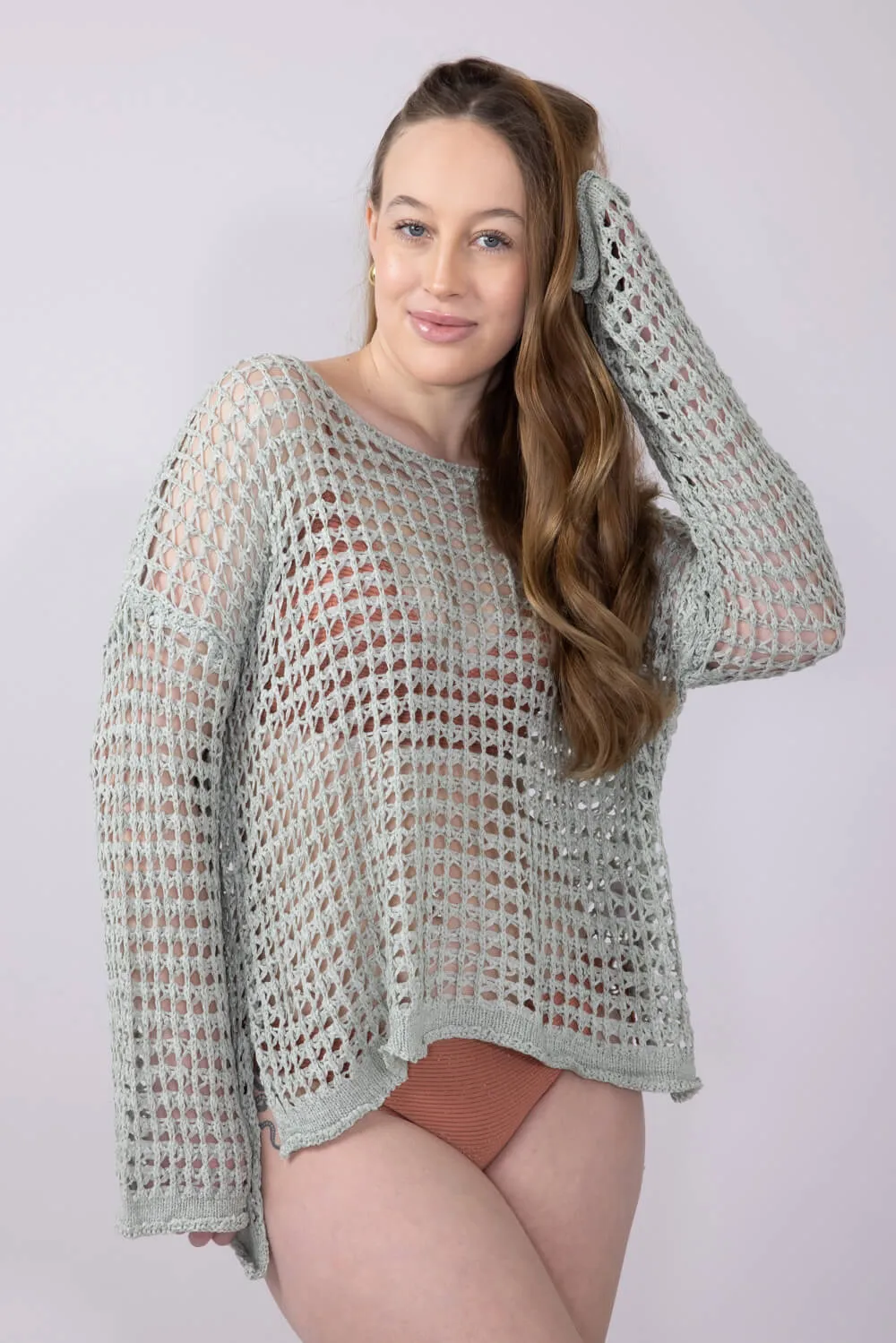 Miracle Crochet Sweater for Women in Sage | F118-SAGE