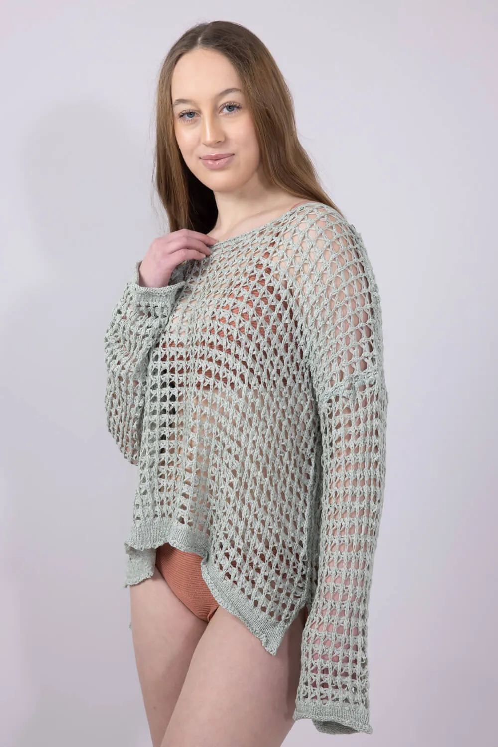 Miracle Crochet Sweater for Women in Sage | F118-SAGE