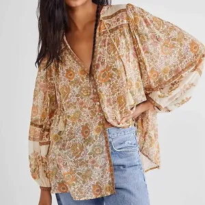 MIRELLA Floral Print Oversize Blouse - New