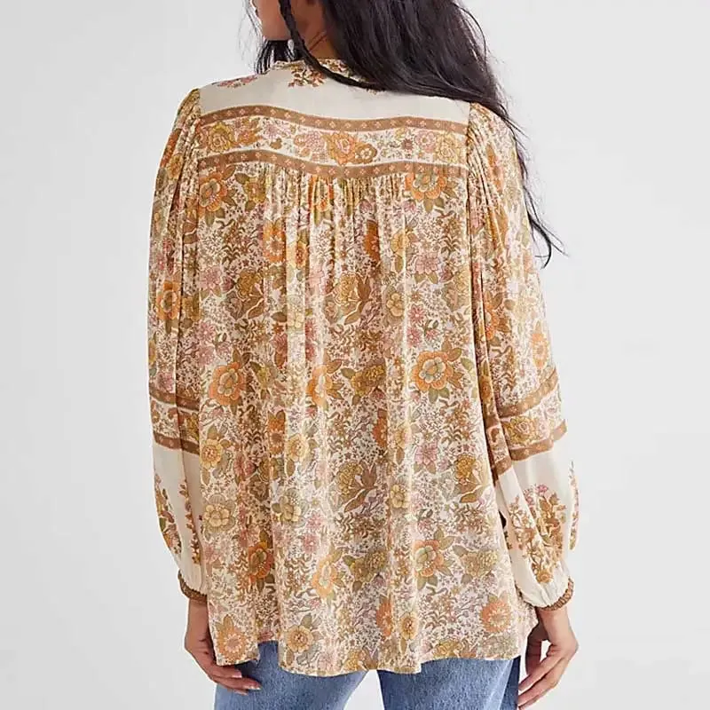 MIRELLA Floral Print Oversize Blouse - New