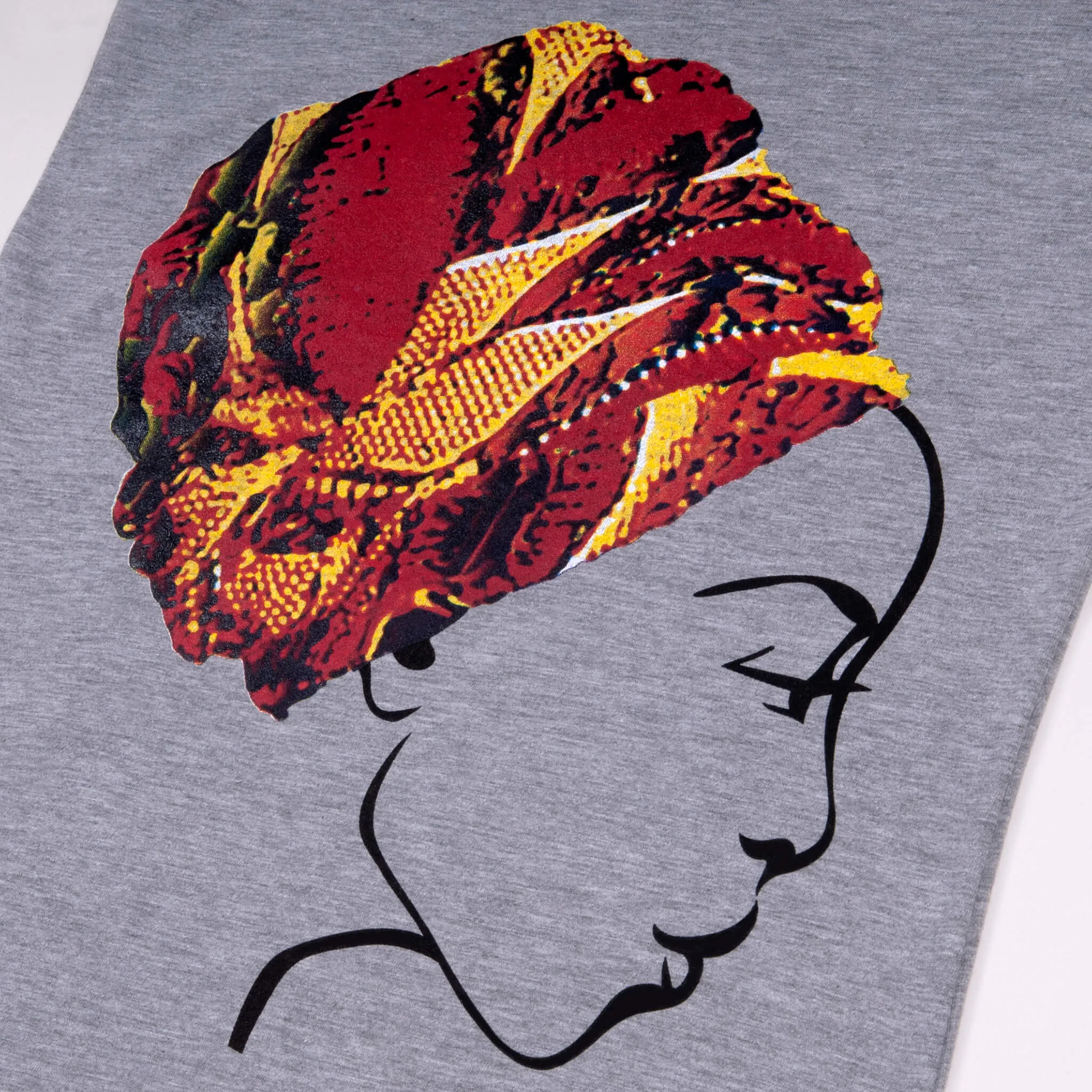 MISS AFRICA WITH CHURCH TRIBAL HEAD WRAP (LADIES SHORT SLEEVE T-SHIRT)