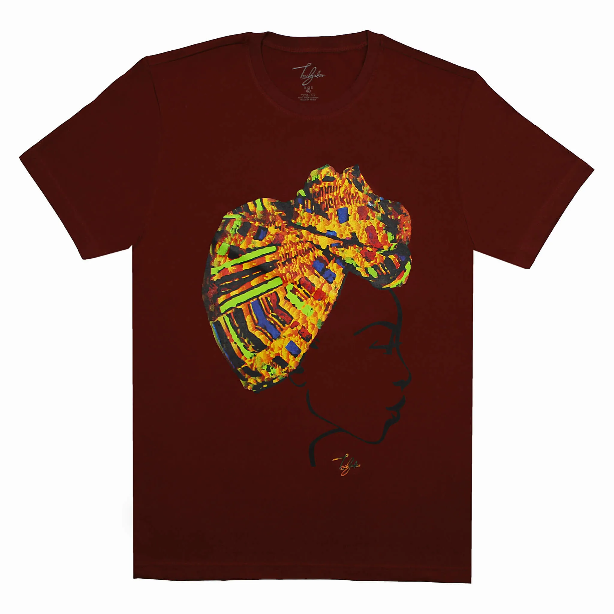 MISS AFRICA WITH TRADITIONAL FESTIVAL HEAD WRAP (UNISEX SHORT SLEEVE T-SHIRT)