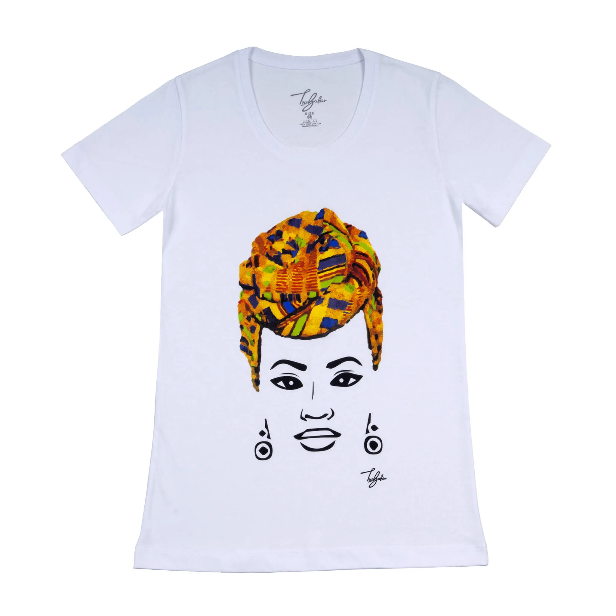 MISS AFRICA WITH TRADITIONAL WEDDING HEAD WRAP (LADIES SHORT SLEEVE T-SHIRT)