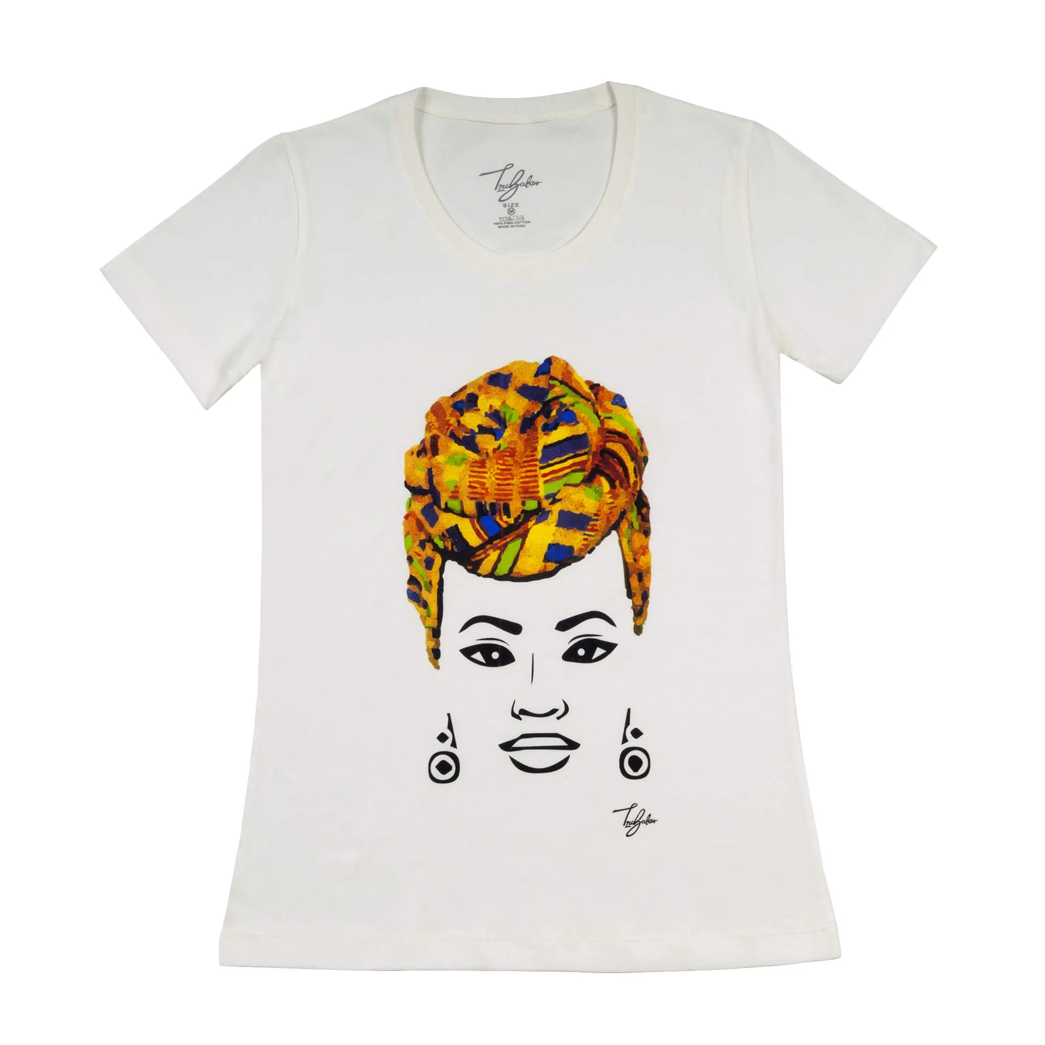 MISS AFRICA WITH TRADITIONAL WEDDING HEAD WRAP (LADIES SHORT SLEEVE T-SHIRT)