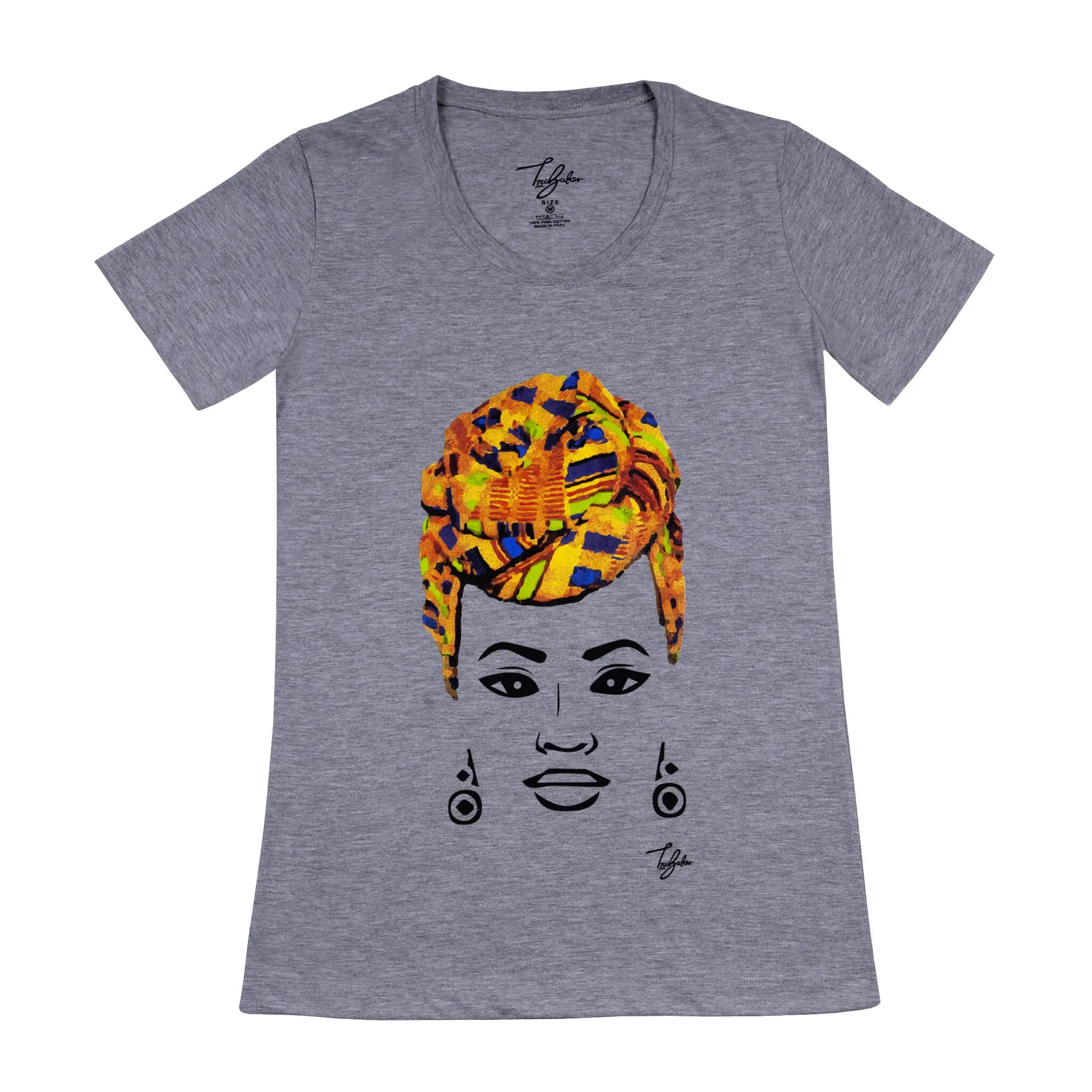 MISS AFRICA WITH TRADITIONAL WEDDING HEAD WRAP (LADIES SHORT SLEEVE T-SHIRT)