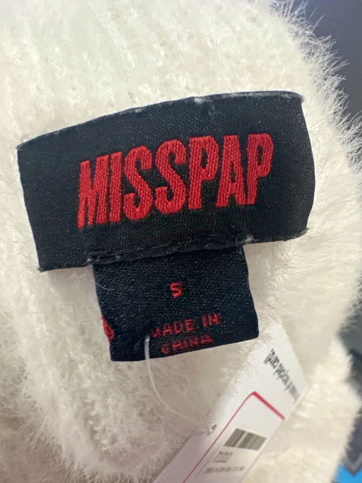 Misspap White Ribbed Knit Off-Shoulder Maxi Dress UK S