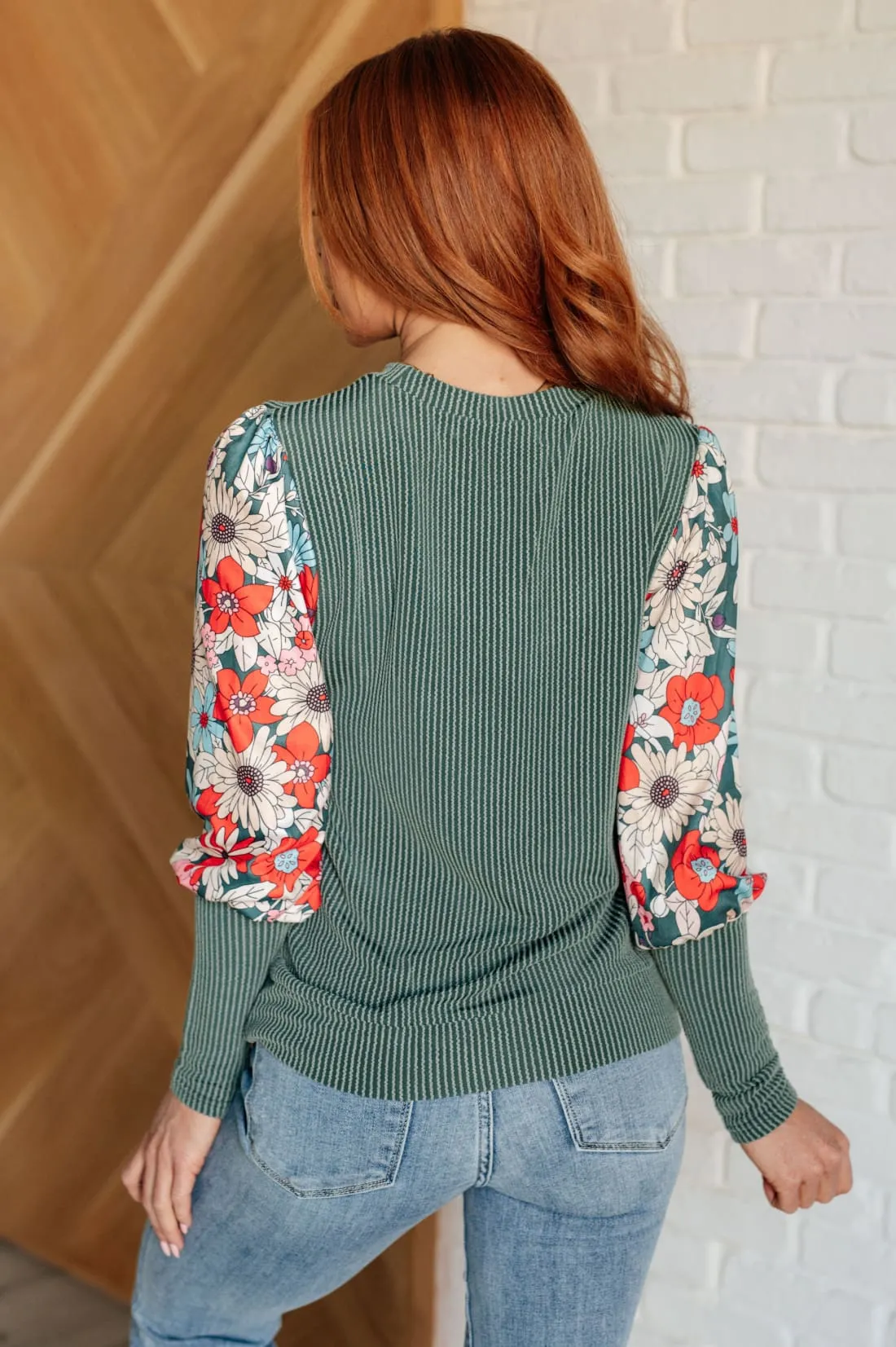 Mixed Media Floral Detail Top