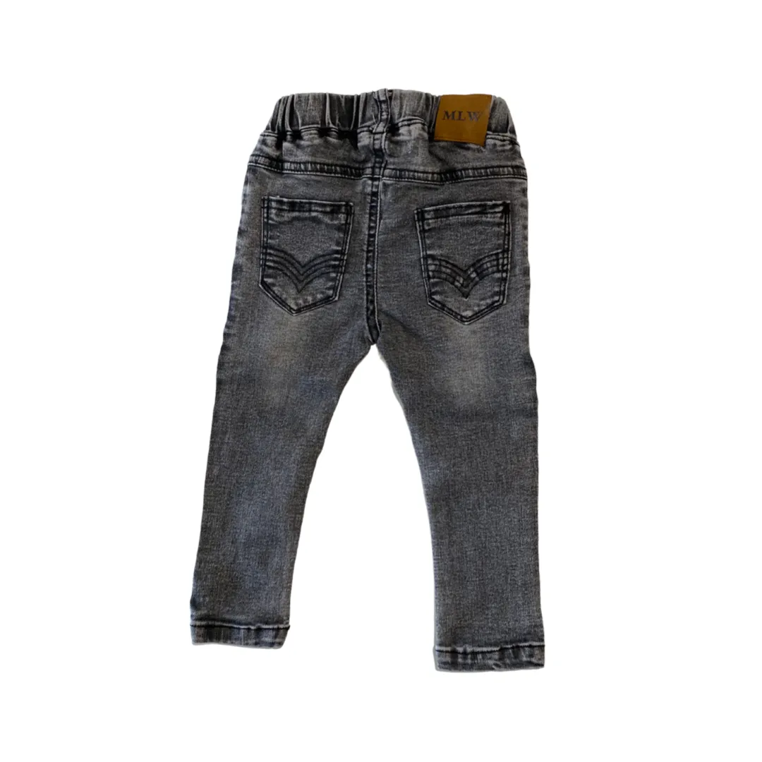 MLW By Design - Distressed Black Wash Jeans